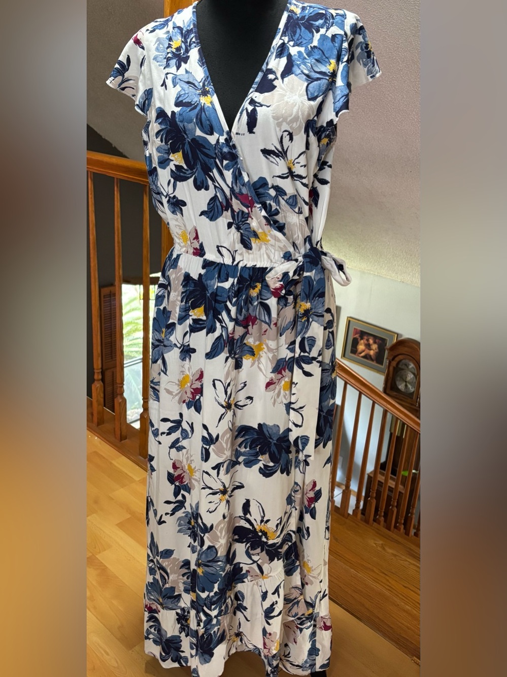 Maxi BAND OF THE FREE wrap dress with surplice bodice, pockets & side tie sash